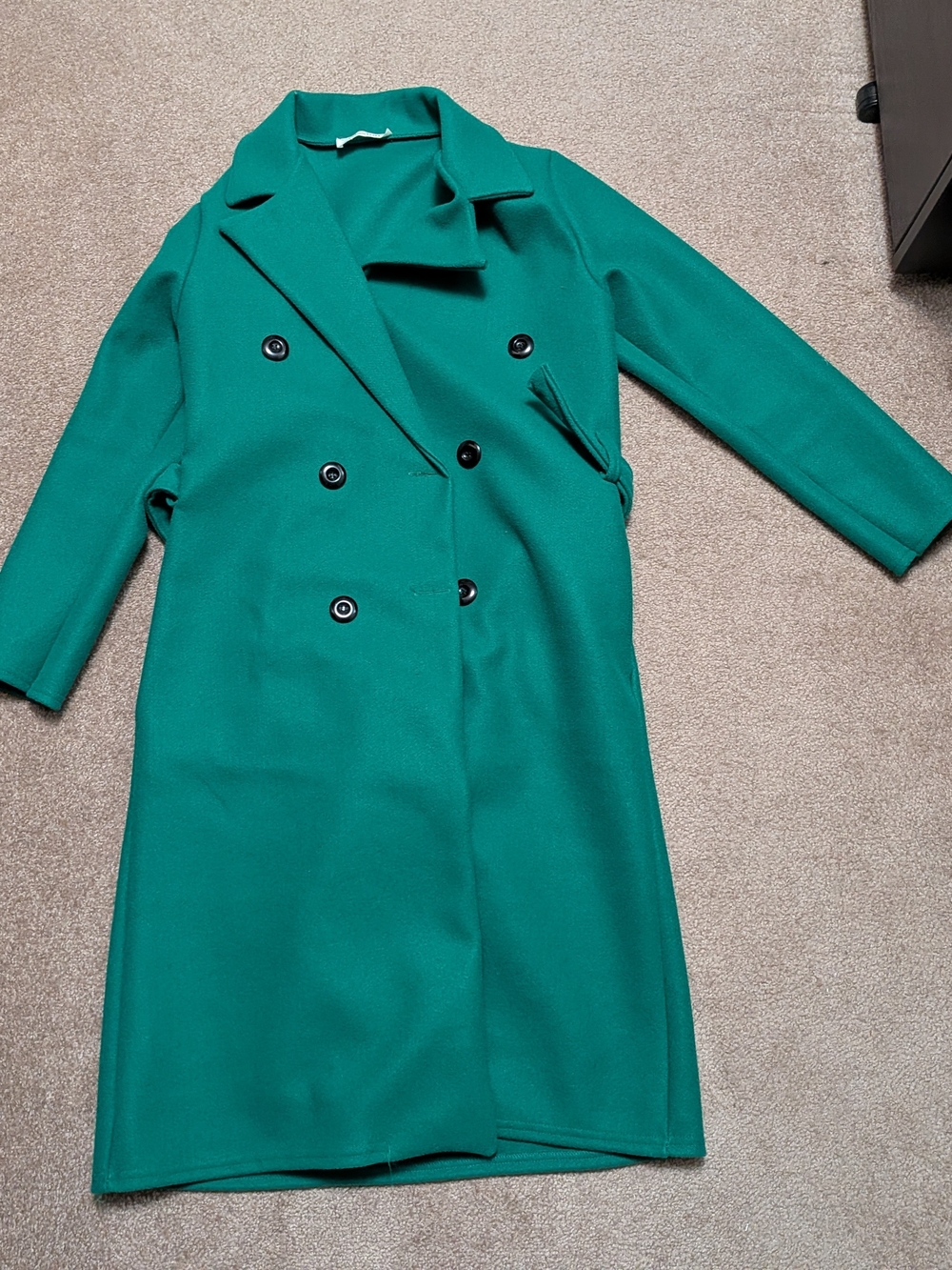 Passion France Made Green Double-Breasted Women's Coat Dress - M